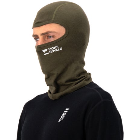 Mons Royale B3 Merino Balaclava in Dark Olive