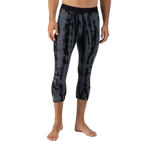 Mons Royale Cascade Merino Base Layer 3/4 Legging in Grey Tie Dye