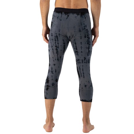 Mons Royale Cascade Merino Base Layer 3/4 Legging in Grey Tie Dye