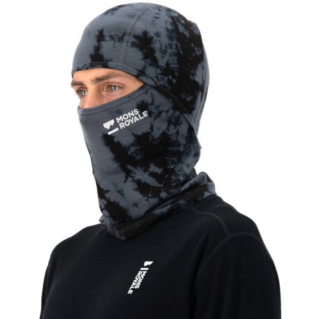 Mons Royale Santa Rosa Merino Balaclava in Grey Tie Dye