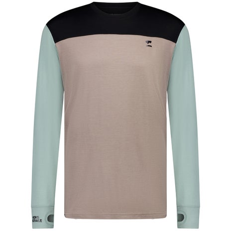 Mons Royale Yotei Merino L/S in Dew/Cinder/Black