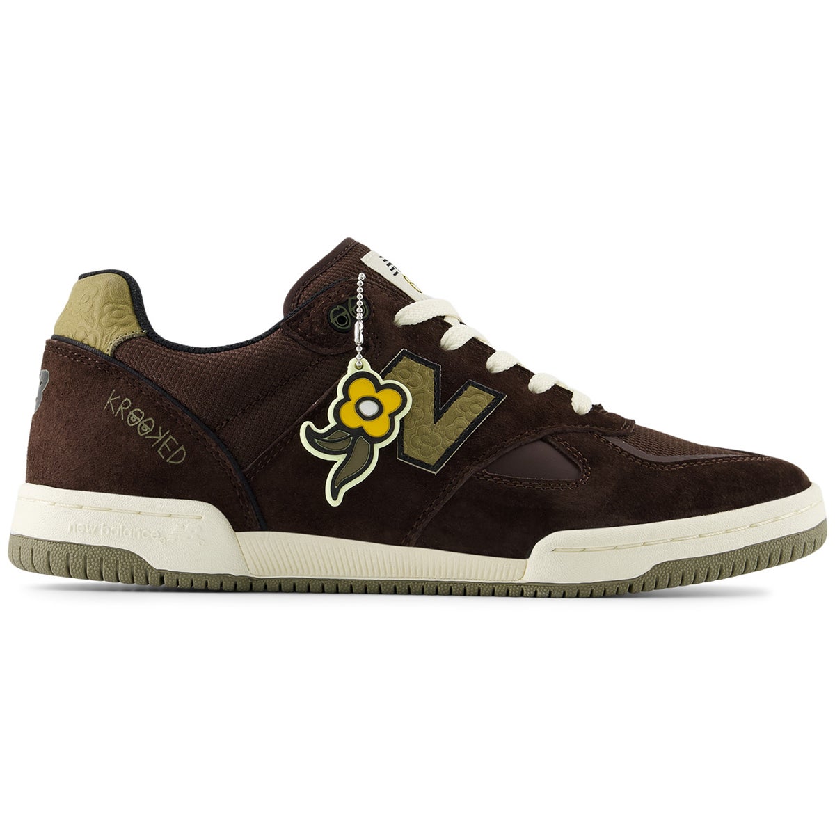 NB Numeric 600 X Krooked Shoe in Chocolate/Brown/Olive/Green