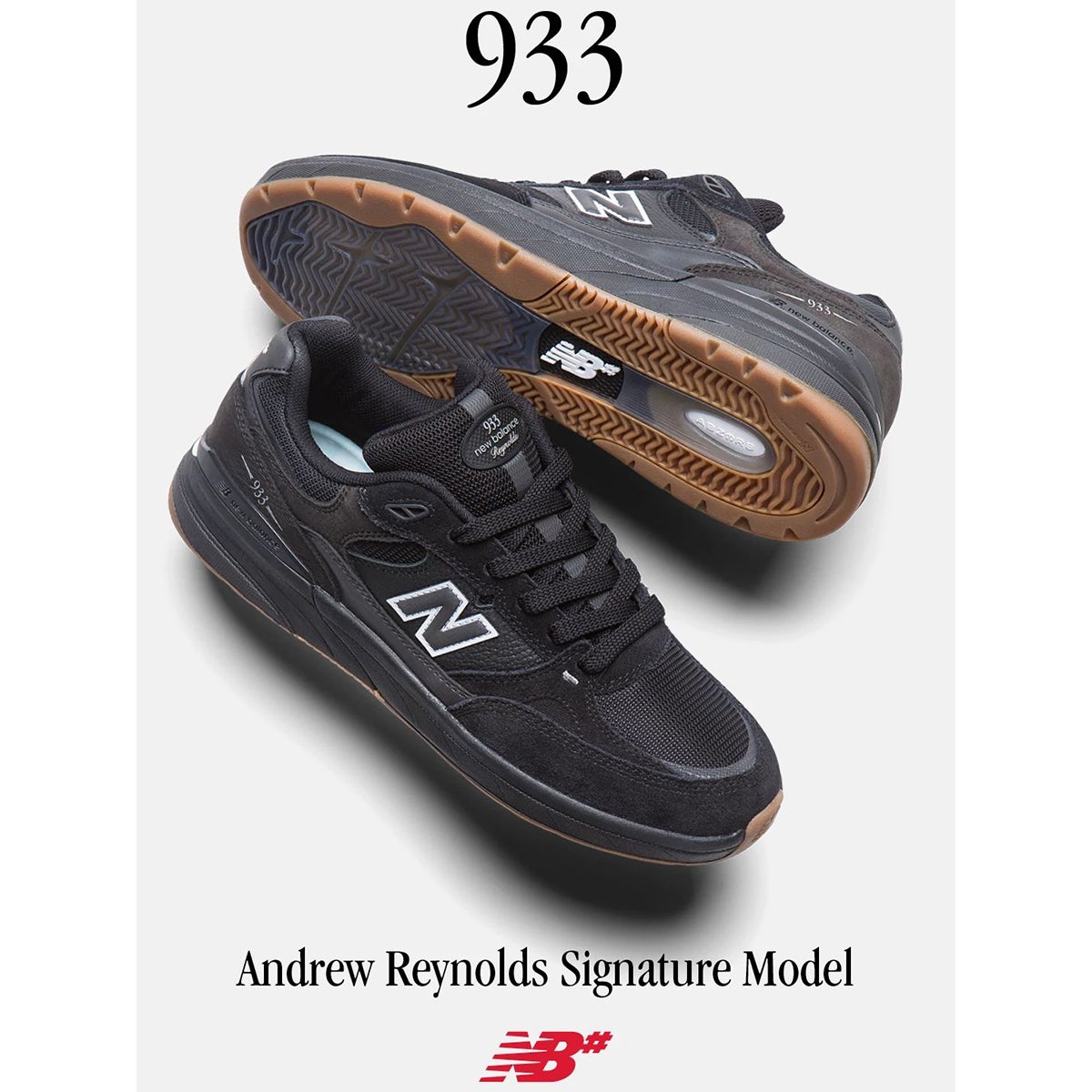 NB Numeric 933 x Andrew Reynolds Shoe in Black/Black | Boardertown