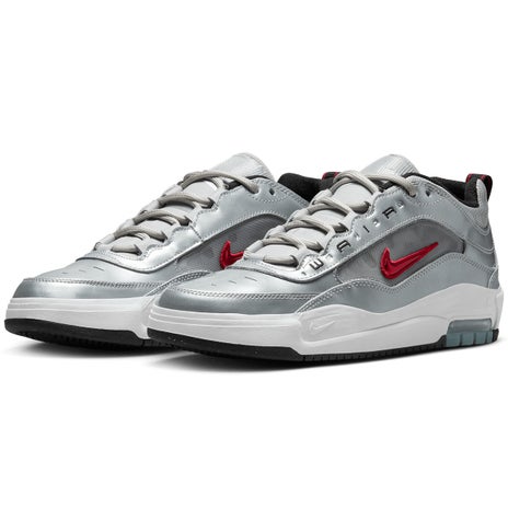 Nike Air Max Ishod Premium Shoe in Metallic Silver/Varsity Red