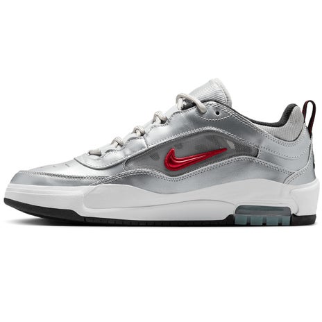 Nike Air Max Ishod Premium Shoe in Metallic Silver/Varsity Red