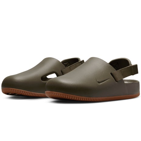 Nike Calm Mule in Medium Olive/Gum Medium Brown