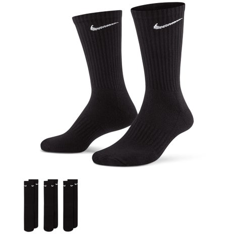 Nike Everyday Cushioned Crew Sock 3 Pack in Black/White