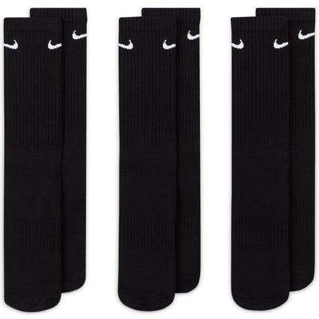 Nike Everyday Cushioned Crew Sock 3 Pack in Black/White
