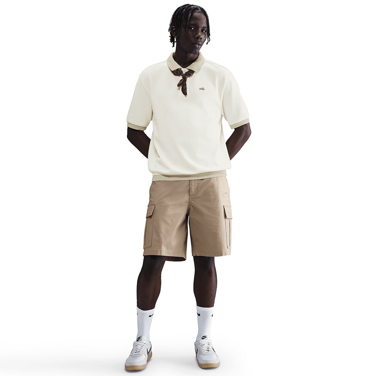 Nike Life Heavyweight Polo in Sail/Lt Khaki/Medium Olive | Boardertown