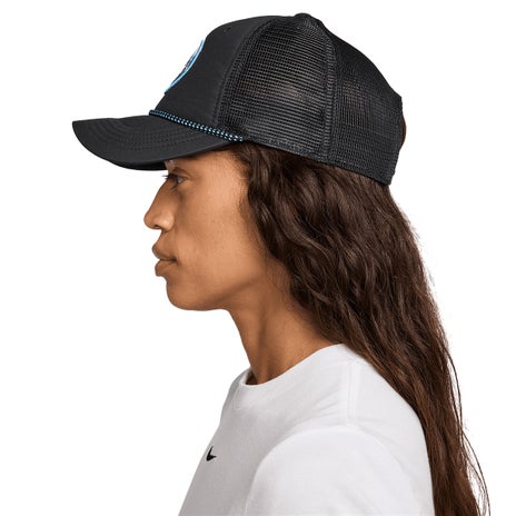 Nike Rise Trucker Cap in Black/Black/University Blue