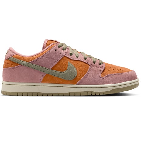 Nike SB Dunk Low Pro Shoe in Red Stardust/Neutral Olive/Monarch