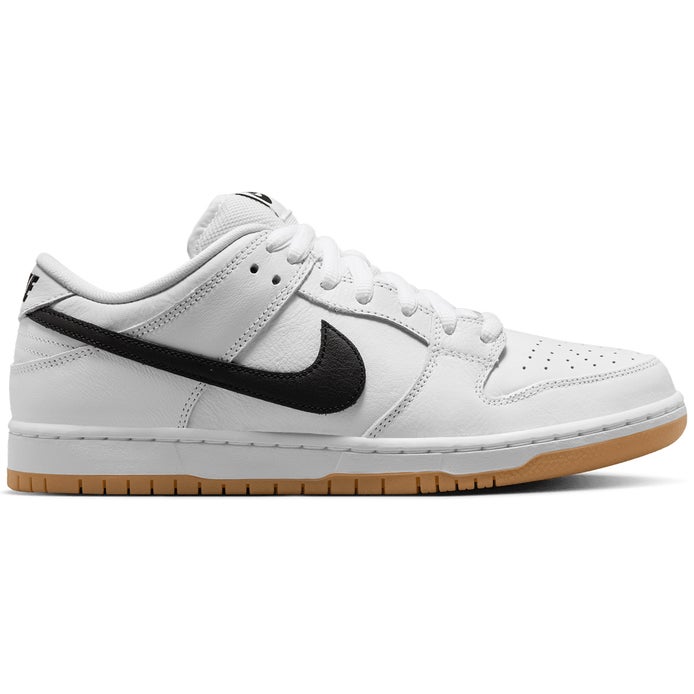 Nike SB Dunk Low Pro Shoe in White/Black/Gum
