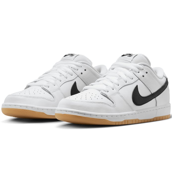 Nike SB Dunk Low Pro Shoe in White/Black/Gum
