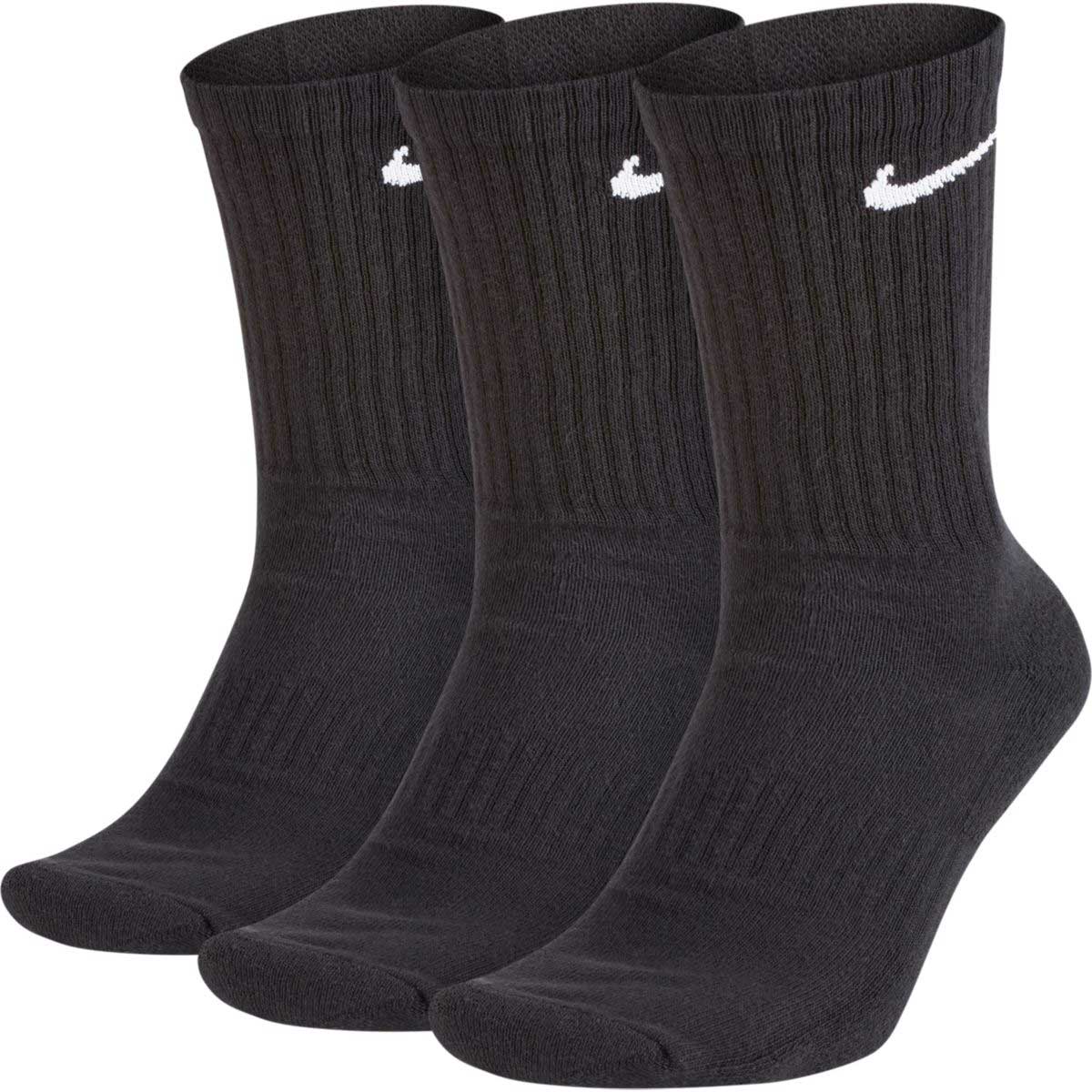 Nike SB Everyday Cushion Crew Sock 3 Pack in Black/White | Boardertown