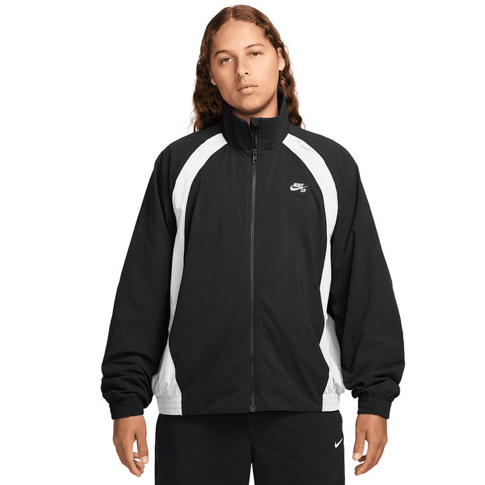 Nike SB Full Zip Woven Skate Jacket in Black/White/White