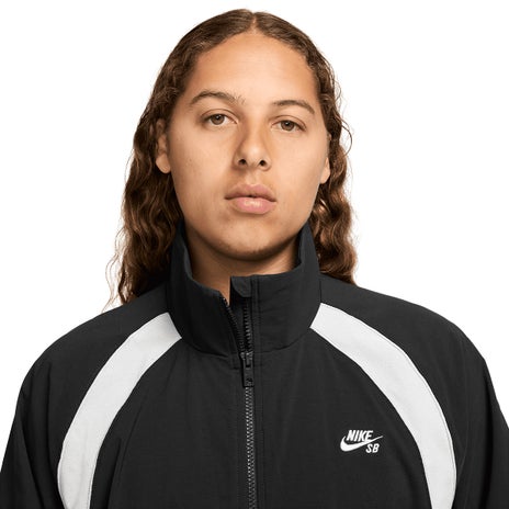 Nike SB Full Zip Woven Skate Jacket in Black/White/White