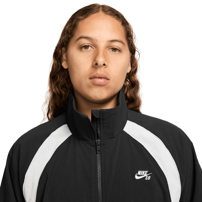 Nike SB Full Zip Woven Skate Jacket in Black/White/White