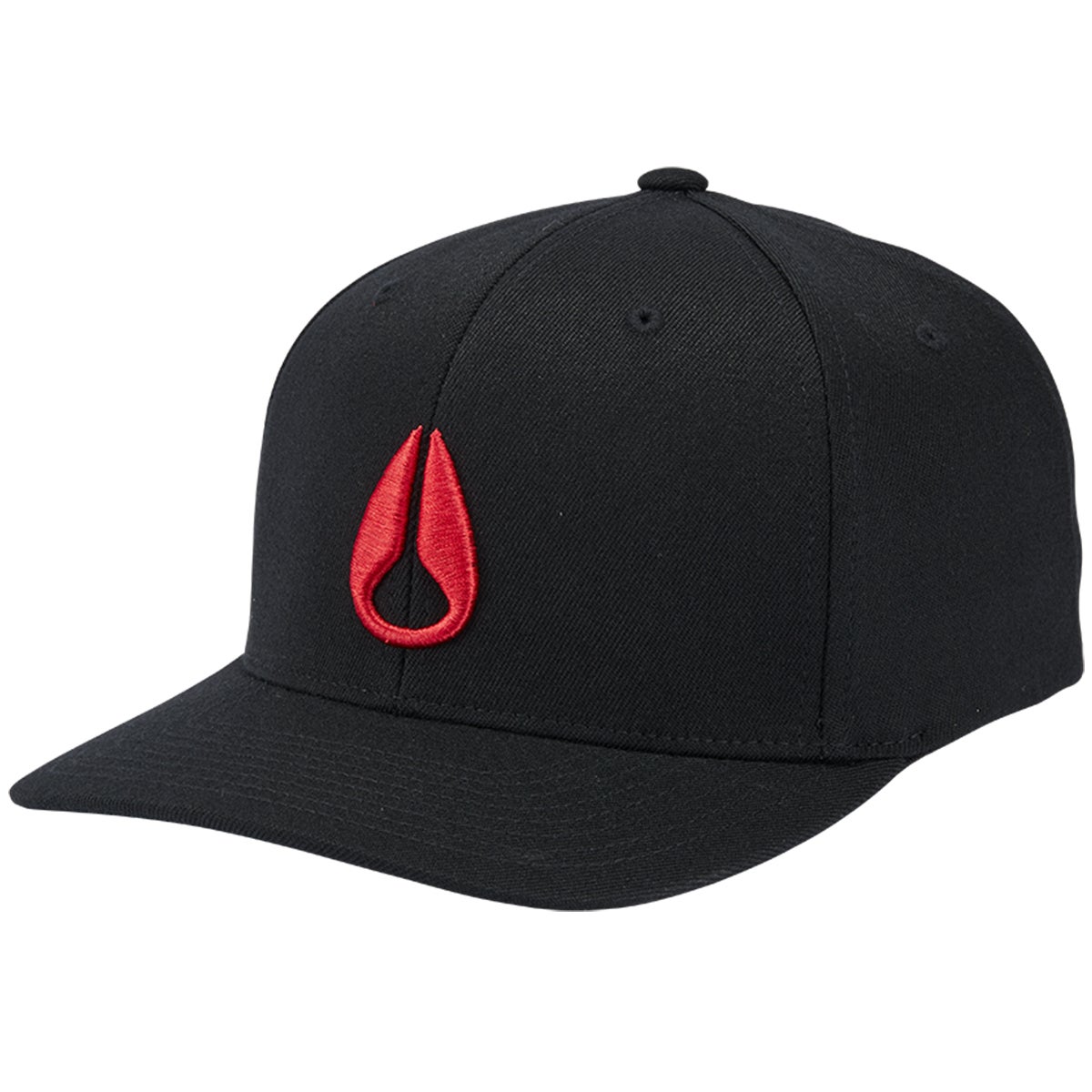 Nixon Deep Down Flexfit Cap in Black/Red | Boardertown | Snapback Caps