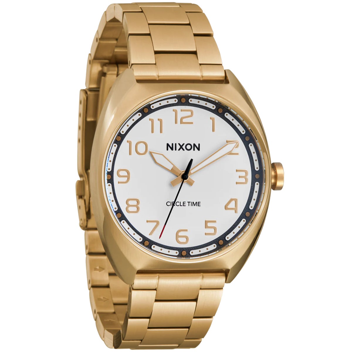 Nixon Mullet Stainless Steel Watch in Light Gold/White Boardertown