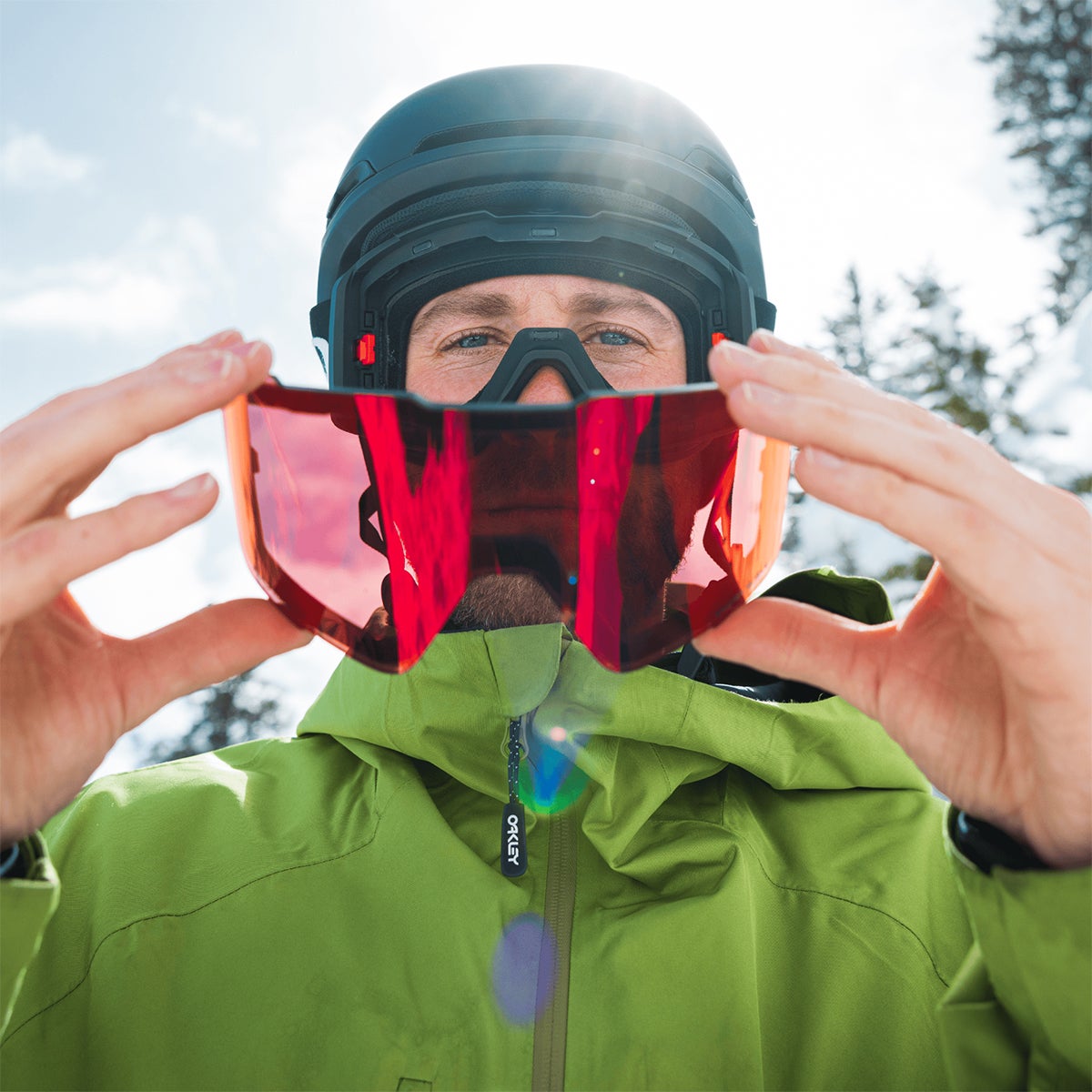 Oakley Line Miner Pro M Prizm Goggles in Matte White/Rose Gold