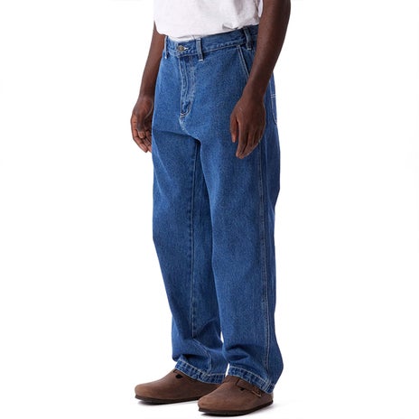 Obey Hardwork Carpenter Denim Pant in Stonewash Indigo