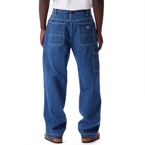 Obey Hardwork Carpenter Denim Pant in Stonewash Indigo