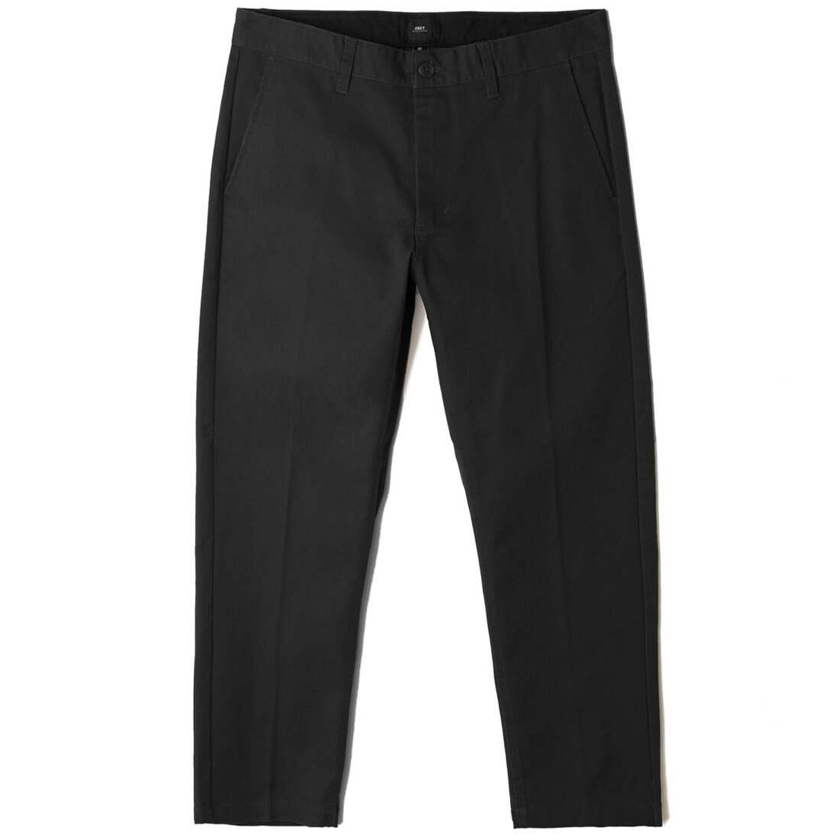 Obey Straggler Flooded Pants in Black | Boardertown