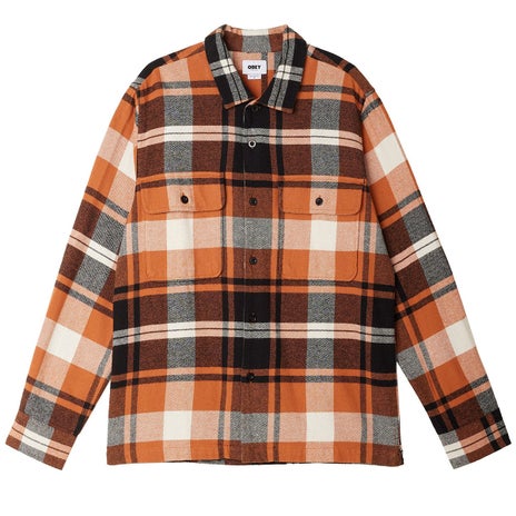 Obey Trent Woven Shirt in Copper