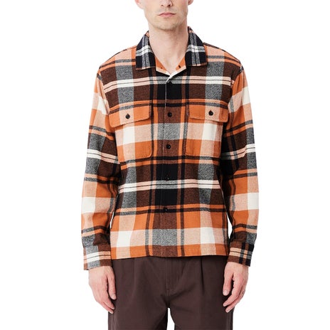 Obey Trent Woven Shirt in Copper