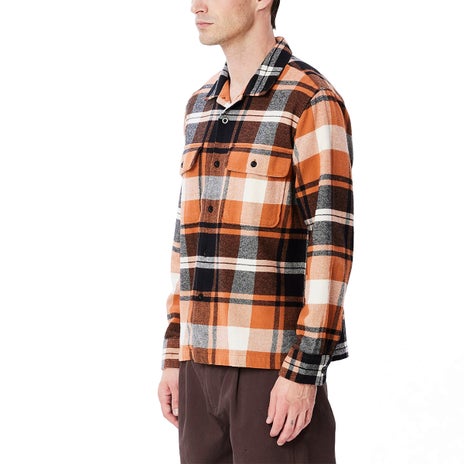 Obey Trent Woven Shirt in Copper