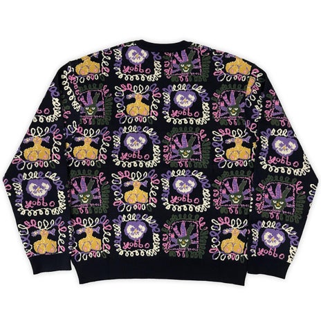 Passport Faces Knit Sweater in Black