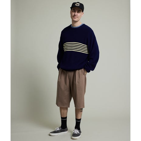 Passport Organic Cotton Stripe Knit Sweater in Navy/Cream