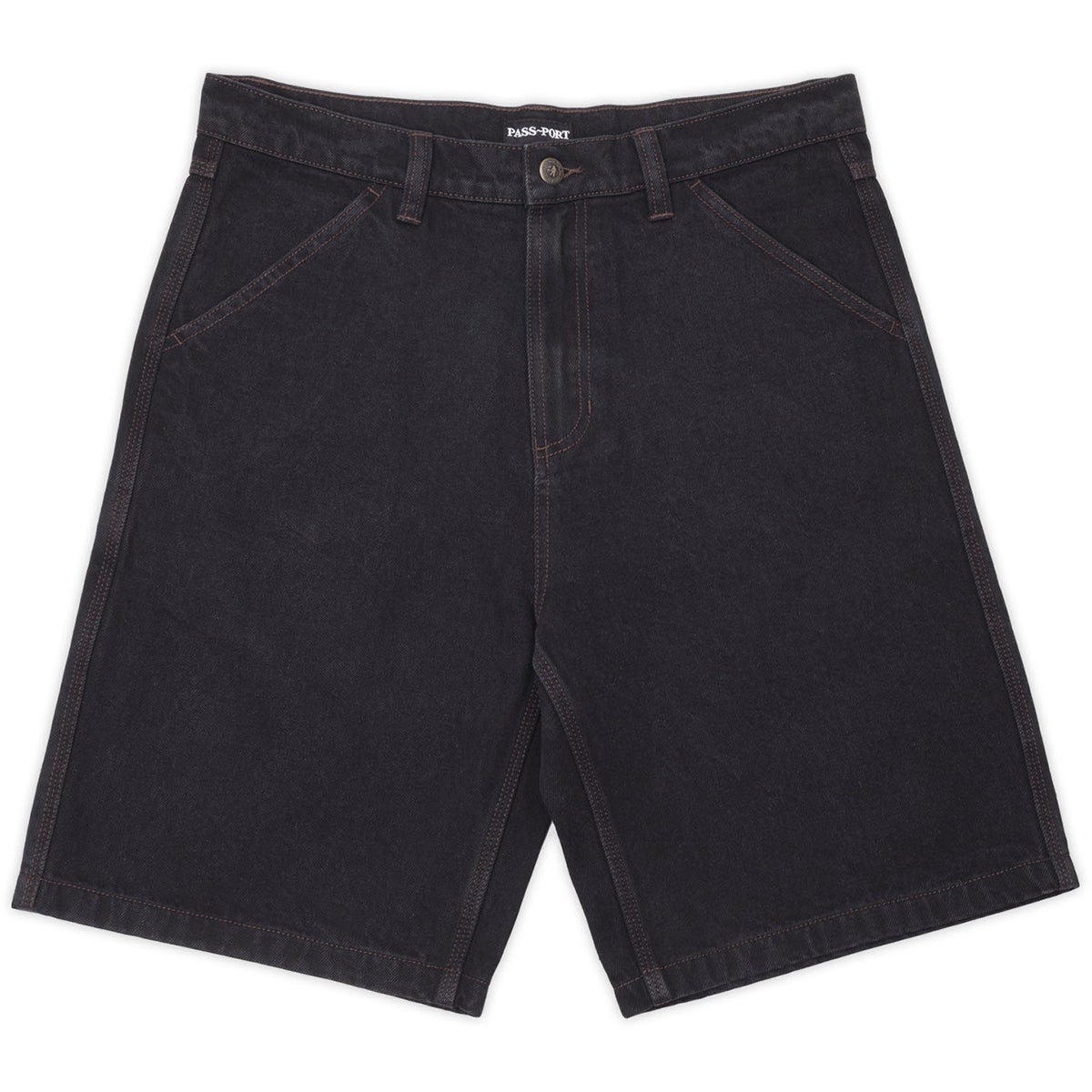 パンツ PASSPORT DENIM SHORT WASHED BLACK Passport Workers Club Denim Short in Washed Black | Boardertown