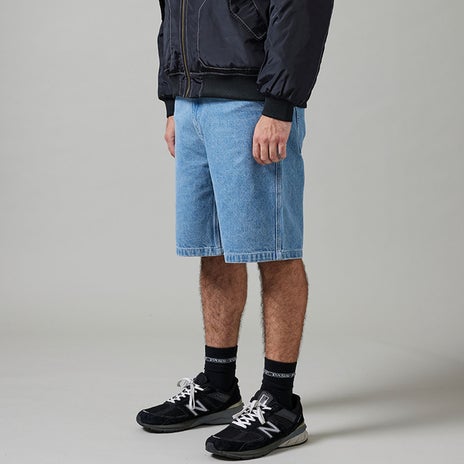 Passport Workers Club Jean Short in Washed Light Indigo