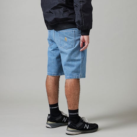 Passport Workers Club Jean Short in Washed Light Indigo