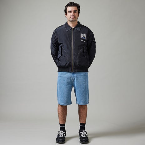 Passport Workers Club Jean Short in Washed Light Indigo