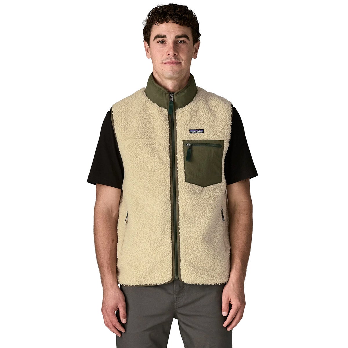 Patagonia Classic Retro-X Vest in Dark Natural/Basin Green