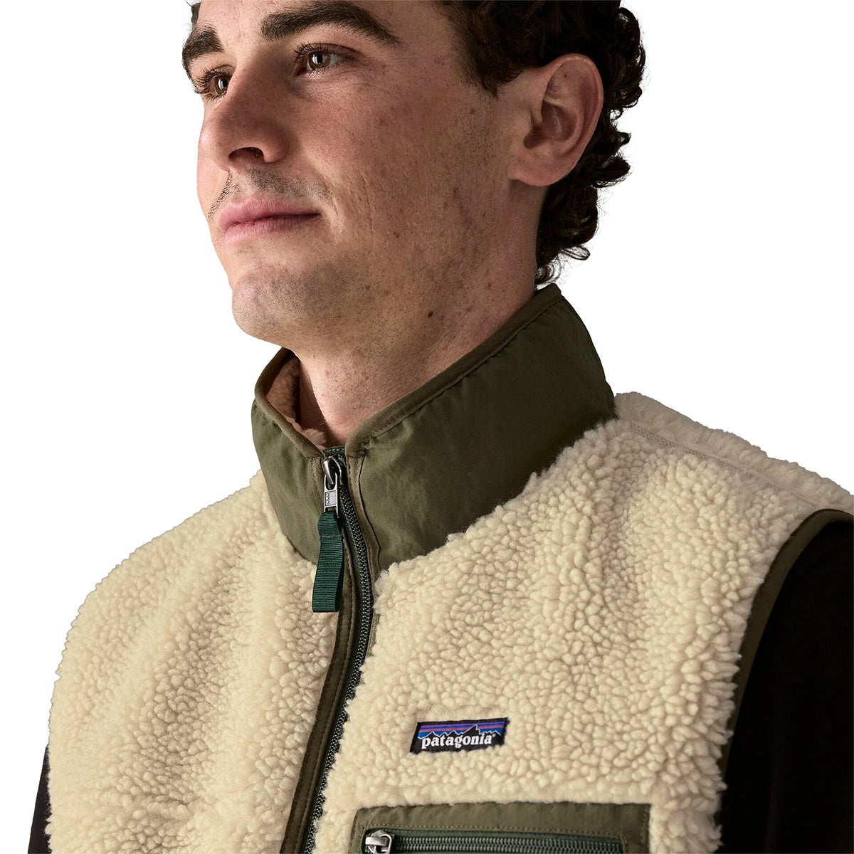 Patagonia Classic Retro-X Vest in Dark Natural/Basin Green