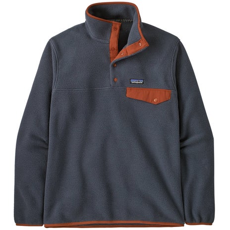 Patagonia Lightweight Synchilla Snap-T Fleece Pullover in Smolder Blue/Burnished Red
