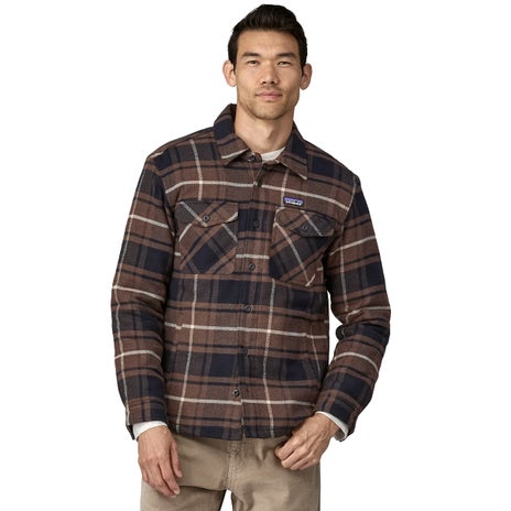 Patagonia LW Insulated Fjord Flannel Shirt in Outdoor/Molasses Brown