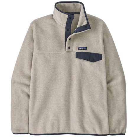 Patagonia LW Synchilla Snap T Pullover in Oatmeal Heather/Smolder Blue