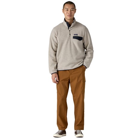 Patagonia LW Synchilla Snap T Pullover in Oatmeal Heather/Smolder Blue