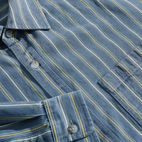 Polar Mike Denim Shirt in Blue/Yellow