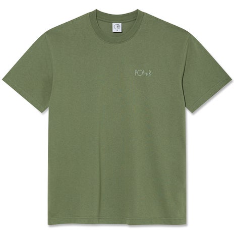 Polar Stroke Logo Contrast Tee in Moss Green