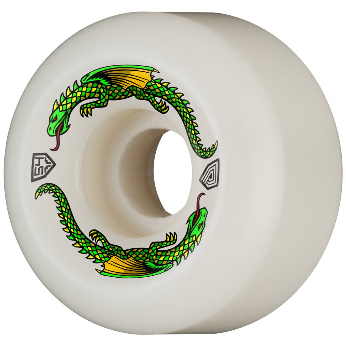 Powell Peralta Dragon Formula Green Dragon Skateboard Wheels in White