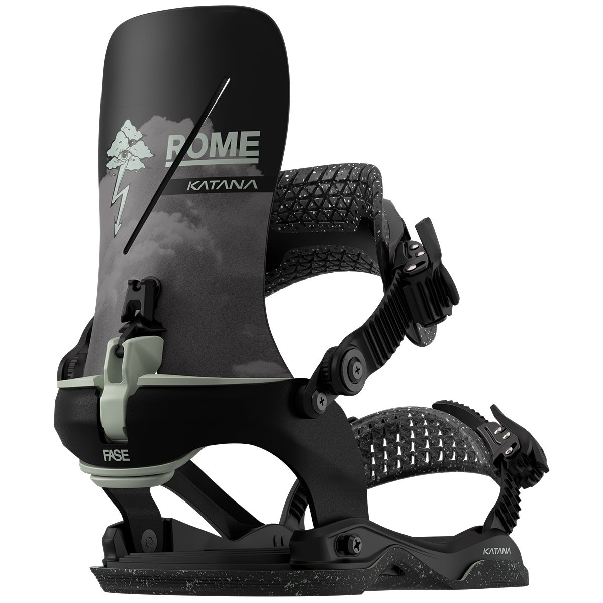 Rome Katana AsymWrap FASE X Stale Snowboard Bindings in Stale