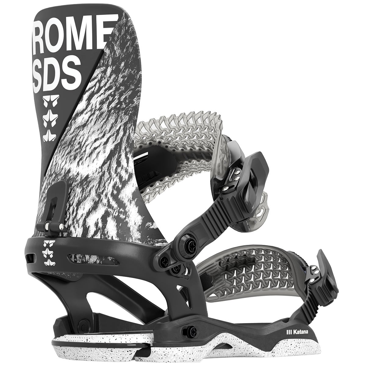 Rome Katana Snowboard Bindings in Black/White | Boardertown