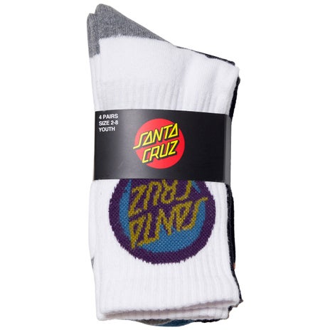 Santa Cruz Bold Shadow Dot Youth Sock 4 Pack in Multi