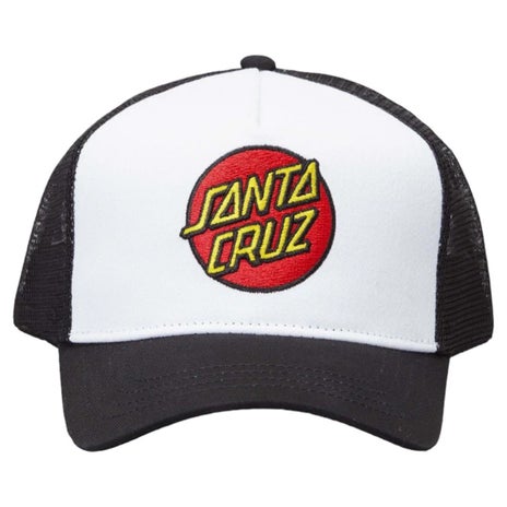 Santa Cruz Classic Dot Youth Trucker in White