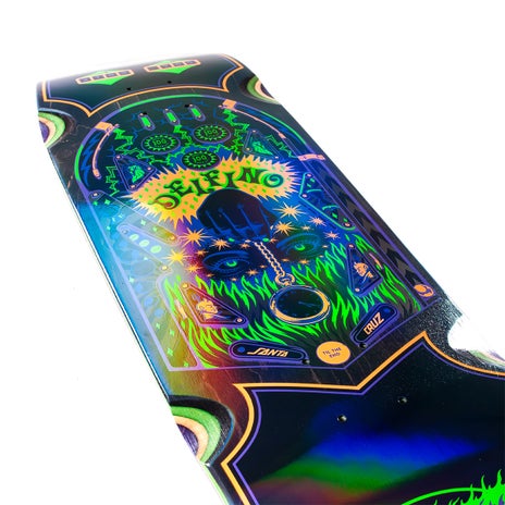 Santa Cruz Pinball Shaped Skateboard Deck in Delfino